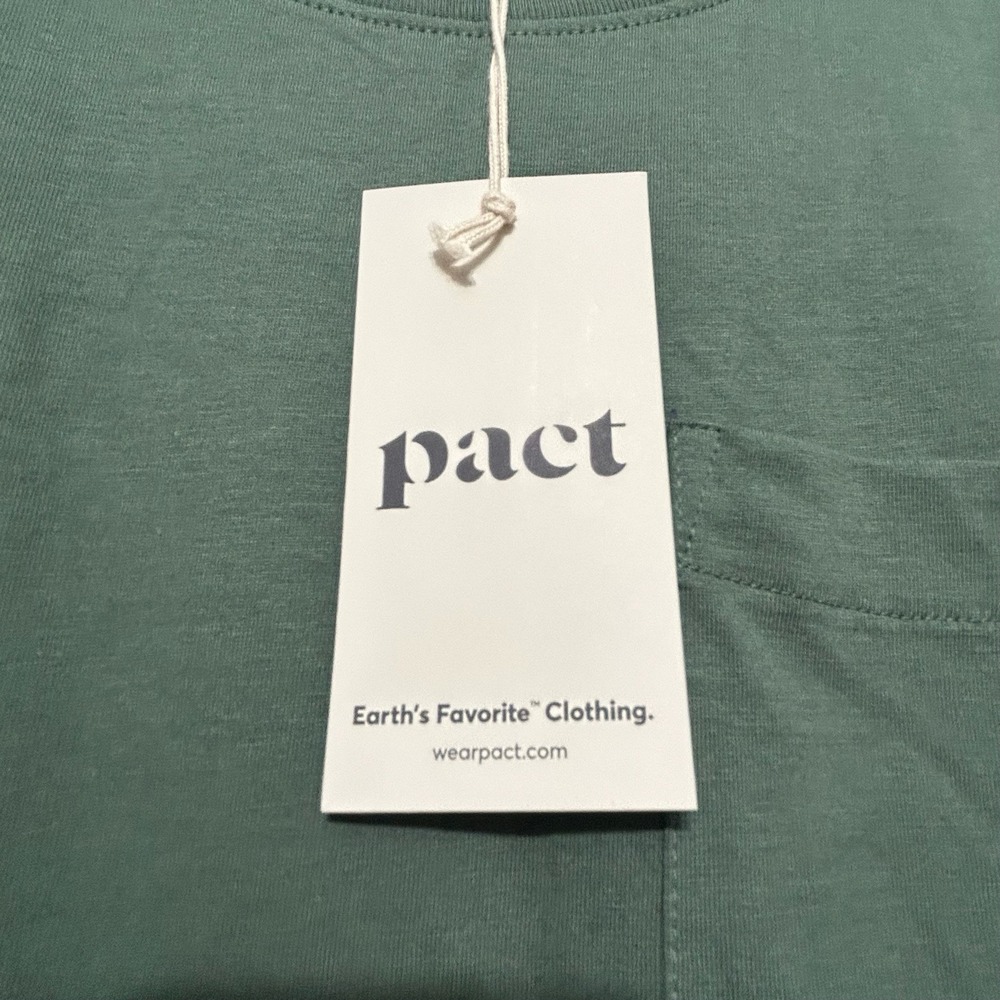 NWT Pact Dark Forest Green Softspun Short Sleeve Tee Dress Womens Size XL - Picture 8 of 11